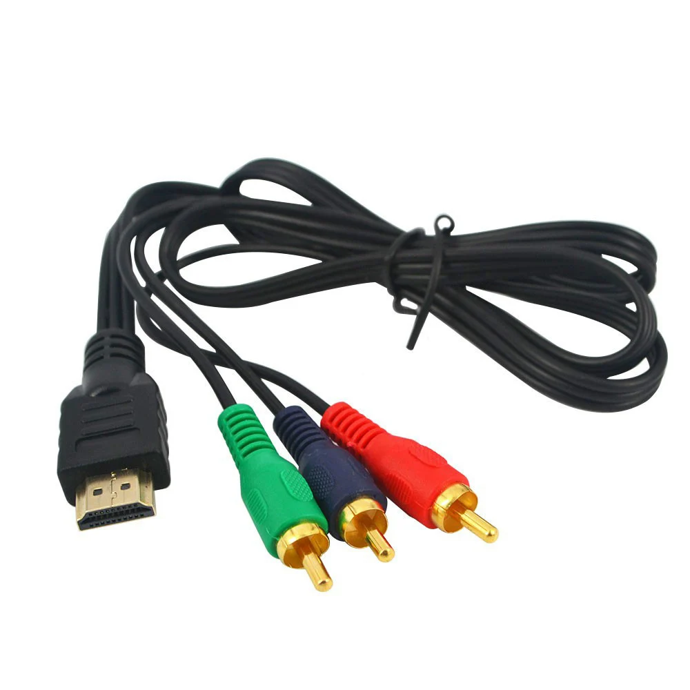 1 м HDMI-совместимый штекер к 3 RCA Видео Аудио AV адаптер кабель 3 фута 3RCA стерео фото для ТВ-приставки DV DVD