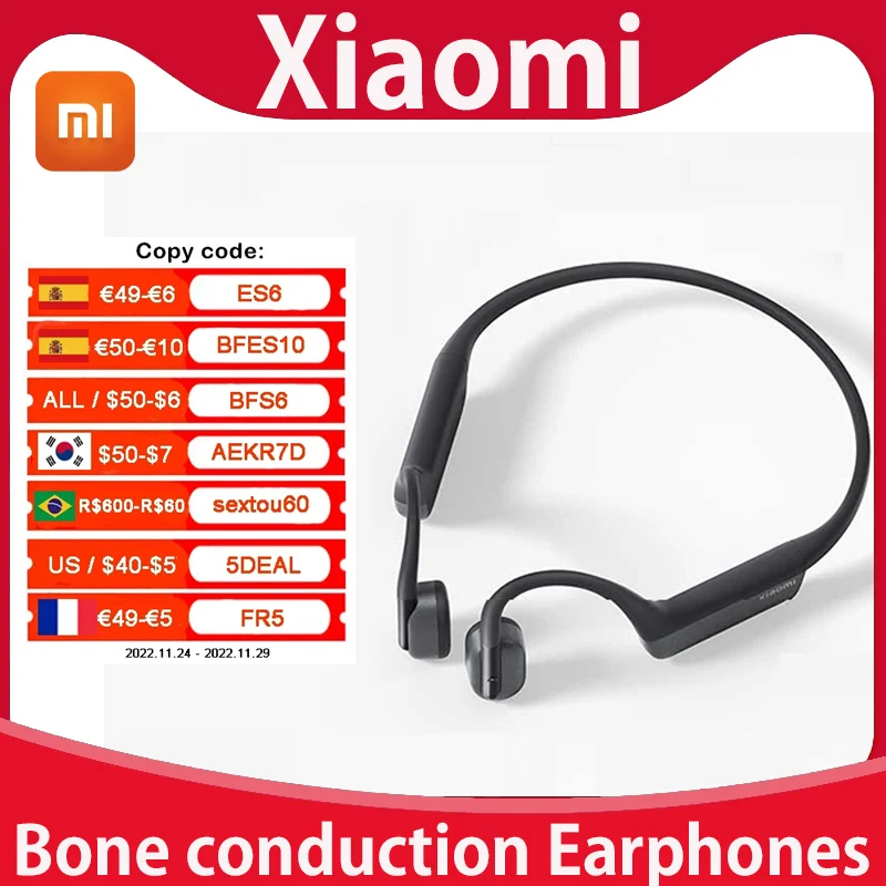 

2022 New Original Xiaomi Bone conduction Bluetooth Earphones Dynamic low latency Wireless Headphones IP66 12 hours of Battery