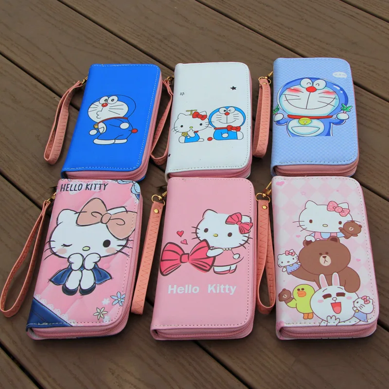 

Kawaii Sanrios кошелек с аниме Kuromi Cinnamoroll My Melody Hello Kitty милый мультяшный тоут сумка на молнии кошелек сумка для телефона подарок на день рождения
