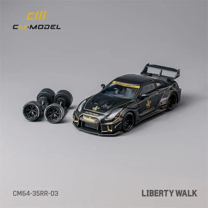 

(Предзаказ) CM модель 1:64 Nissan LBWK GT35RR JPS литая модель автомобиля