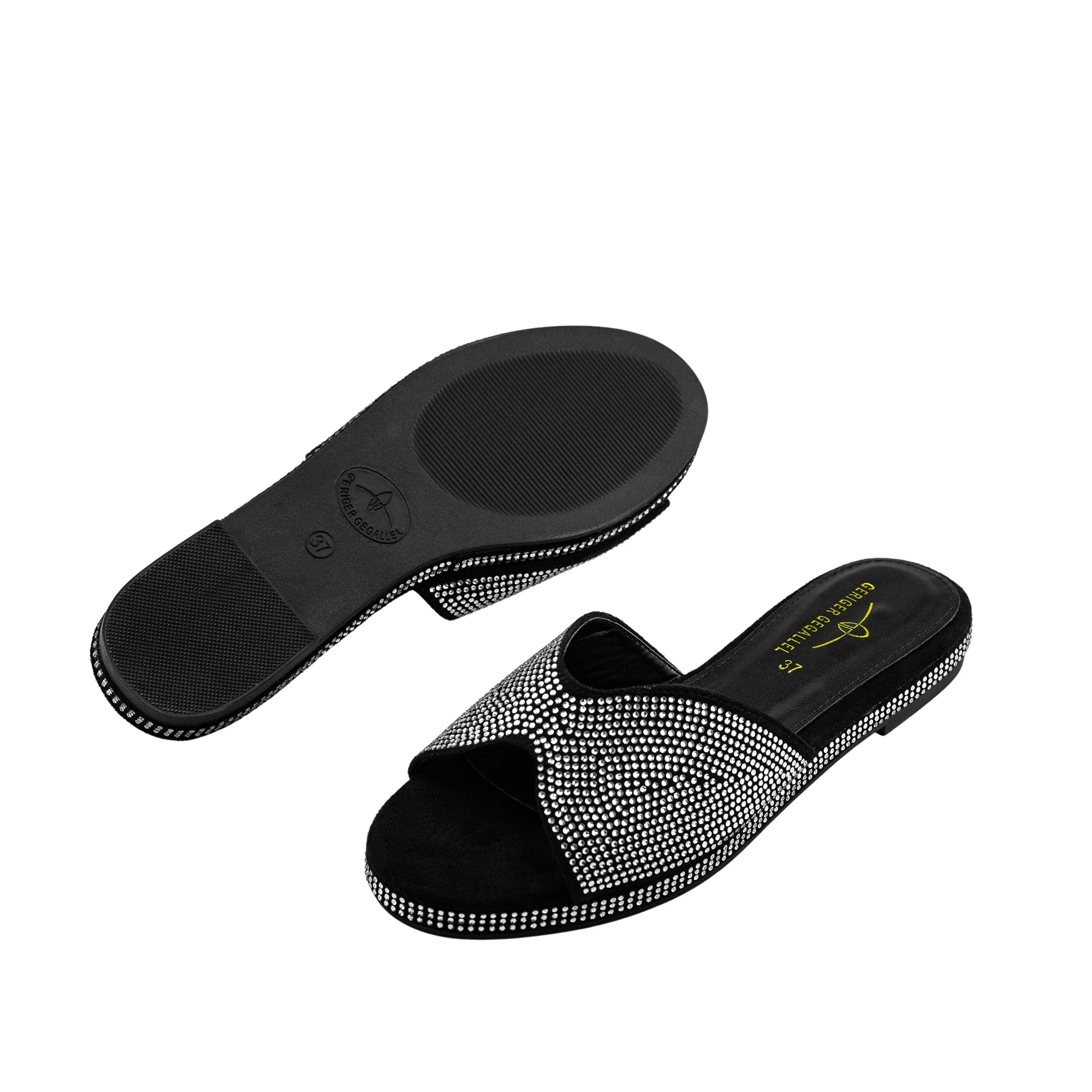 Shiny Women Shoes for Lady 2023 Adult Slippers Comfy Flats Bling Bling Rhinestone Silvery Gold Blue Red Walking Flat Slippers