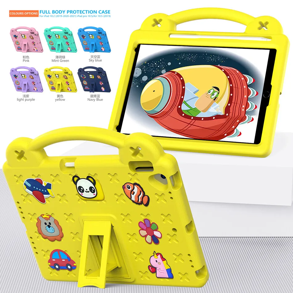 

Non-toxic EVA Case for iPad 10.5 Air 4 Air 5 Pro 11 10.2 Shockproof Kid Cartoon Cover 7th 8th 9th 10th gen Handle Dual Kickstand