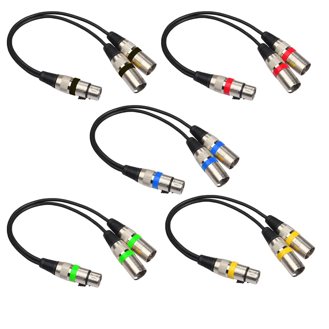 

0.3m Zinc Alloy Three Core XLR Canon One Female to Two Male Mixer Microphone Adapter