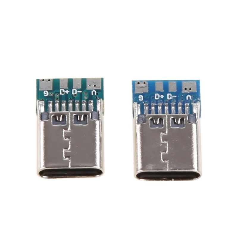 

2 шт. стандартный разъем Micro USB Type-C, 16-контактный гнездовой разъем для пайки 180, вертикальный щит для замены и ремонта USB