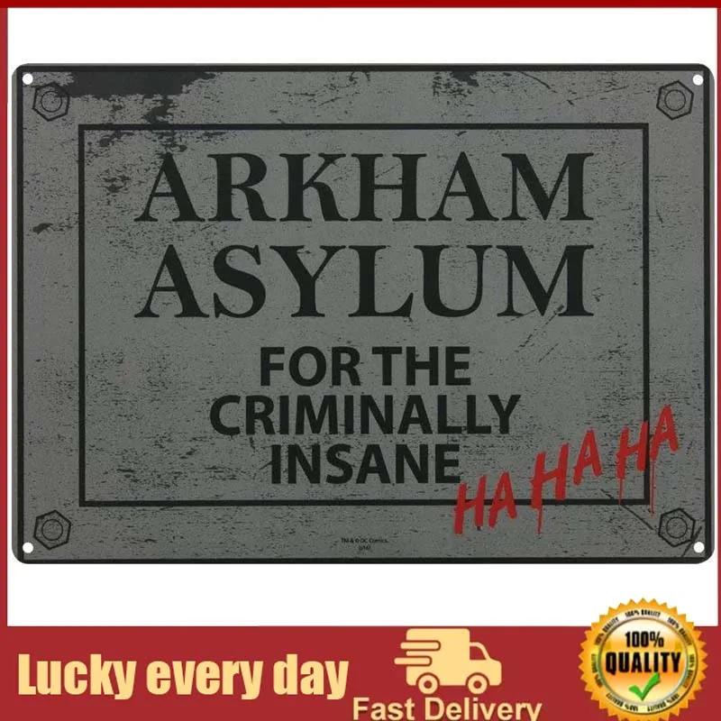

Unoopler Metal Signs Arkham Asylum Wall Decro | Indoor/Outdoor | Tin Sign Vintage Look wall decor metal home decoration wall