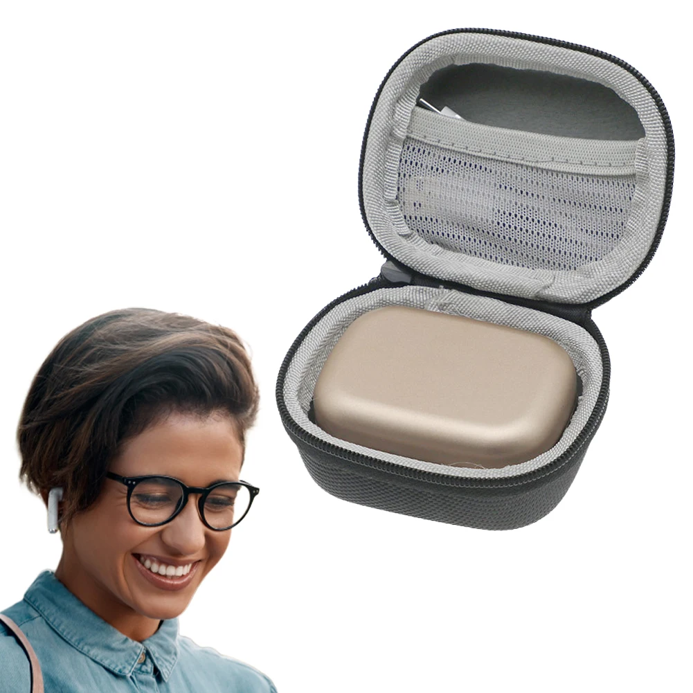 EVA Hard Case Shockproof Travel Protective Anti-scratch with Mesh Pocket &amp Carabiner for B&ampO Beoplay EX Wireless Earphones