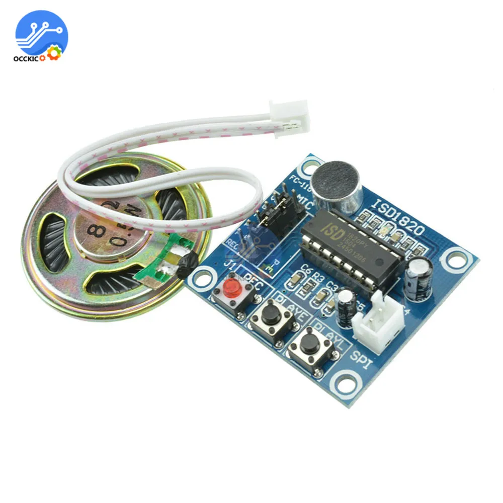 

ISD1820 Voice Recording Module Voice Sound Audio Telediphone Board with Mic Loudspeaker