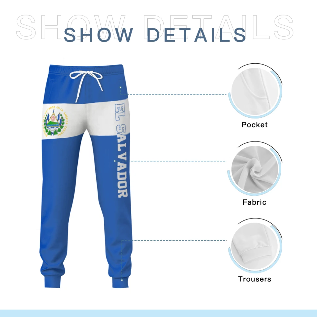 Мужские спортивные штаны с флагом Сальвадора карманами Джоггеры для футбола