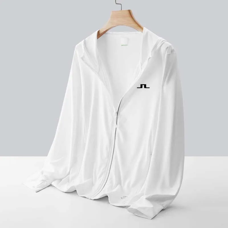 Men's Golf Clothing Wear Sunscreen Breathable  Summer  Spring J Lindeberg Skin MenJacket UV Men Hooded Thin Running