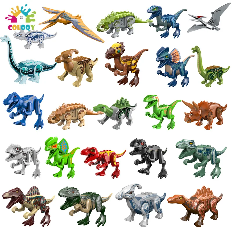 

Kids Toys Jurassic World Building Blocks Dinosaur Tyrannosaurus Rex Mini Action Figures Toys For Children Christmas Gifts
