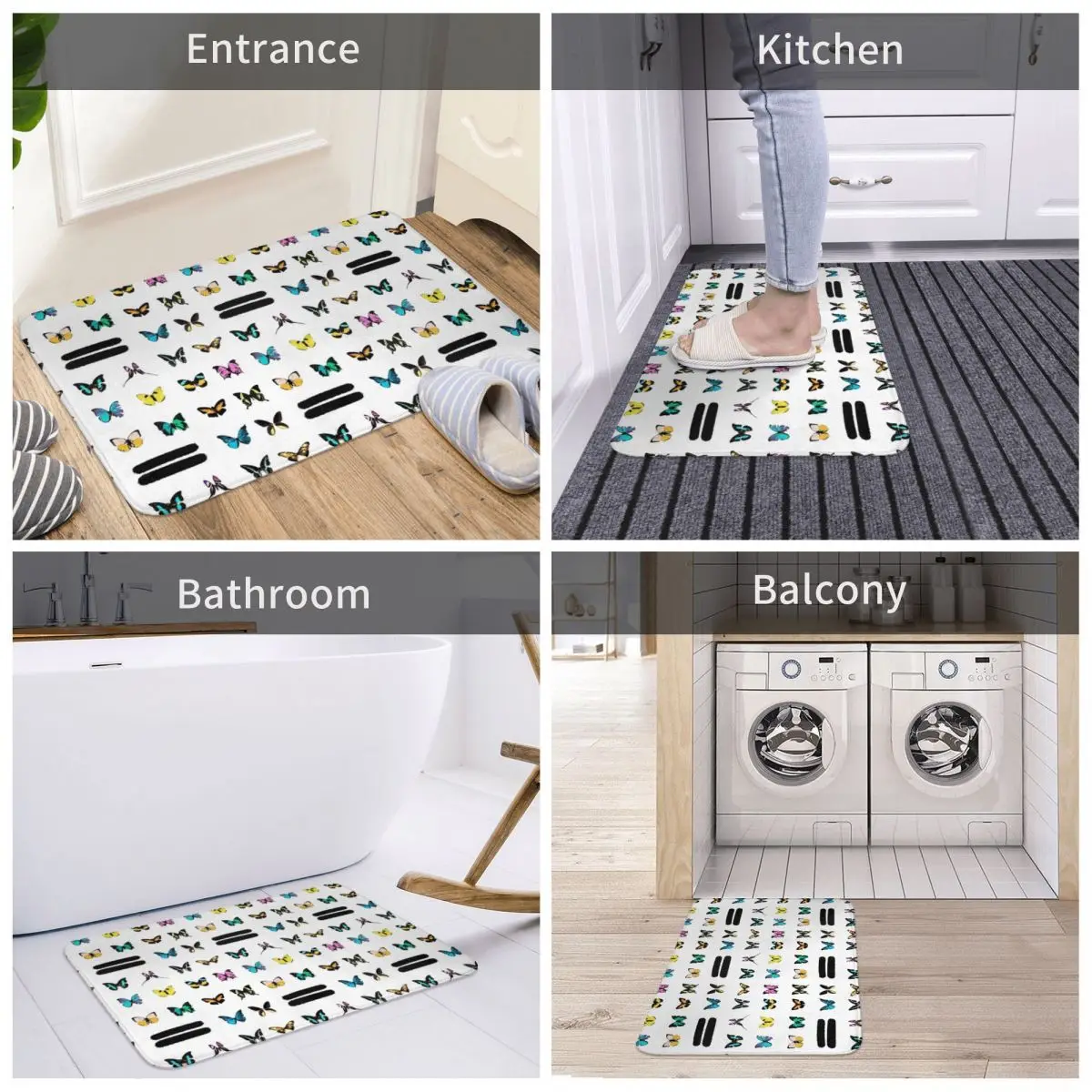 

Door Mat Equals Butterflies - Ed Sheeran Decor 3D Rug Carpet Bathmat Non-slip Entrance Living Room Home Kitchen Antiwear Bedroom