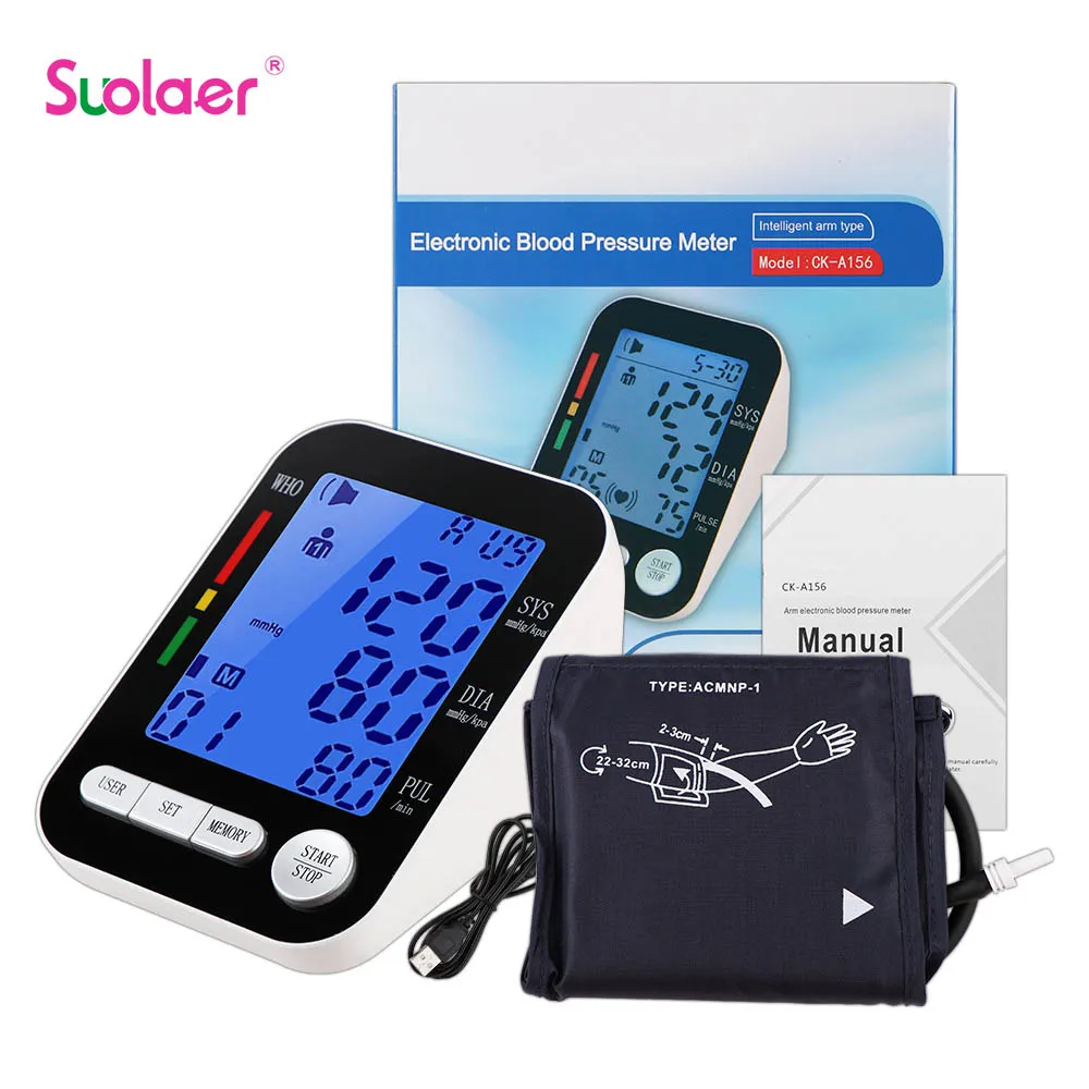 

USB Medical Digital Arm Wrist BP Blood Pressure Monitor Tensiometer Tonometer Automatic Sphygmomanometer Heart Rate Pulse Meter