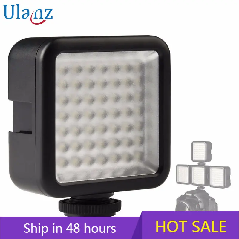 

Ultra Bright 49 LED Video Light with 3 Hot Shoe Dimmable Portable High Power Panel Video Light for Canon Nikon SONY Smartphone