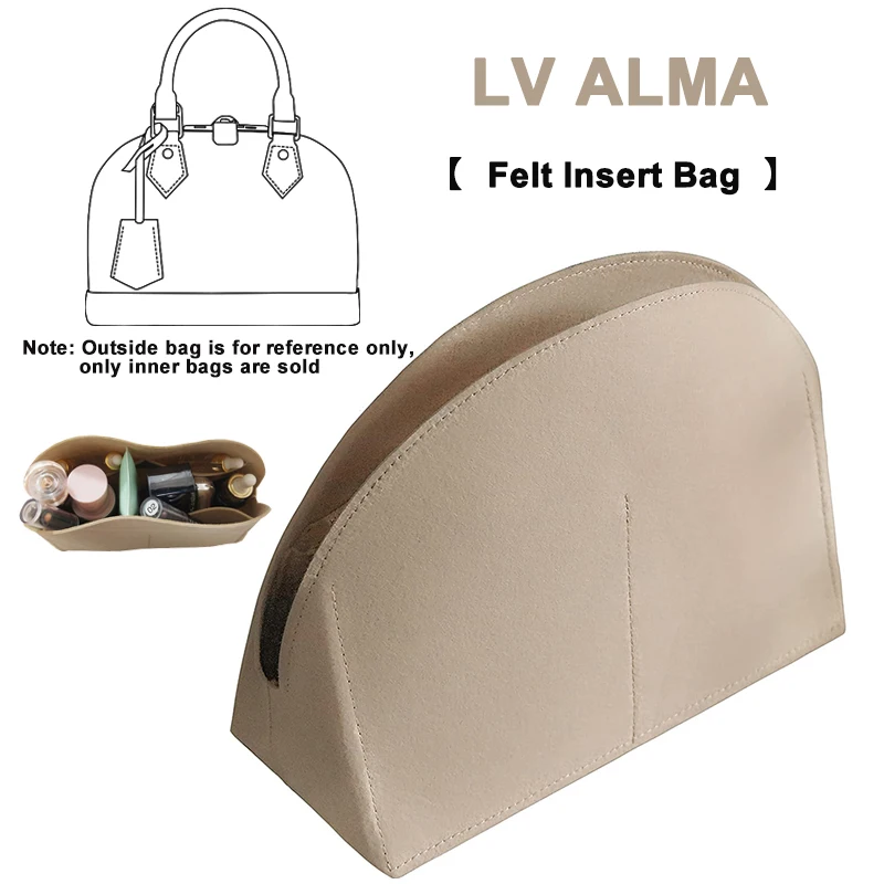 

EverToner Felt Insert Bag Organizer Bag Fits For LV Alma BB PM Insert Bag in Bag Travel Purse Portable Cosmetic Base Shaper