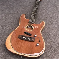 New ST6 string electric guitar wood color paint, half hollow, peach core wood, special price, postage.