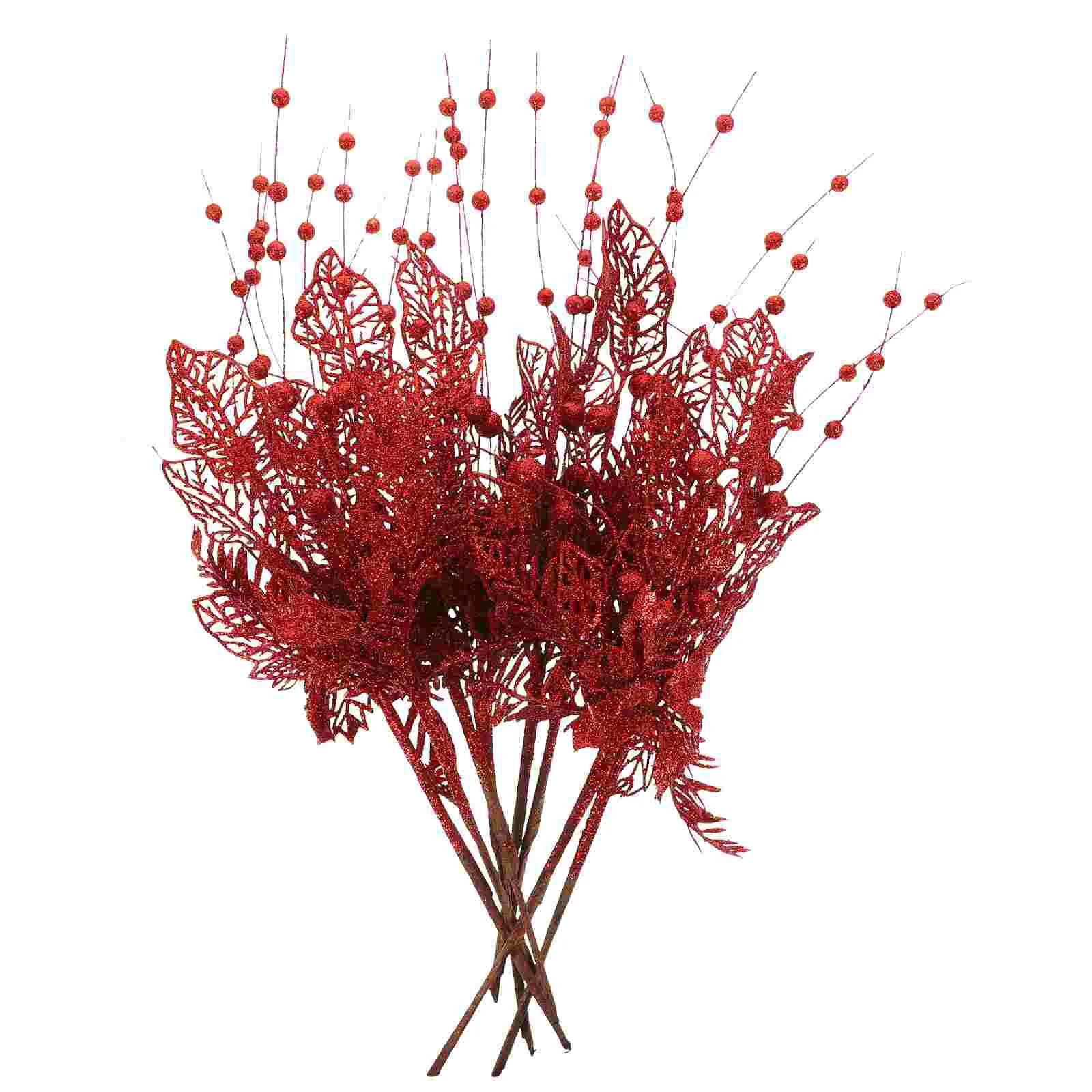 

8 Pcs Artificial Tree Branch Christmas Decorations Resin DIY Floral Berry Stems