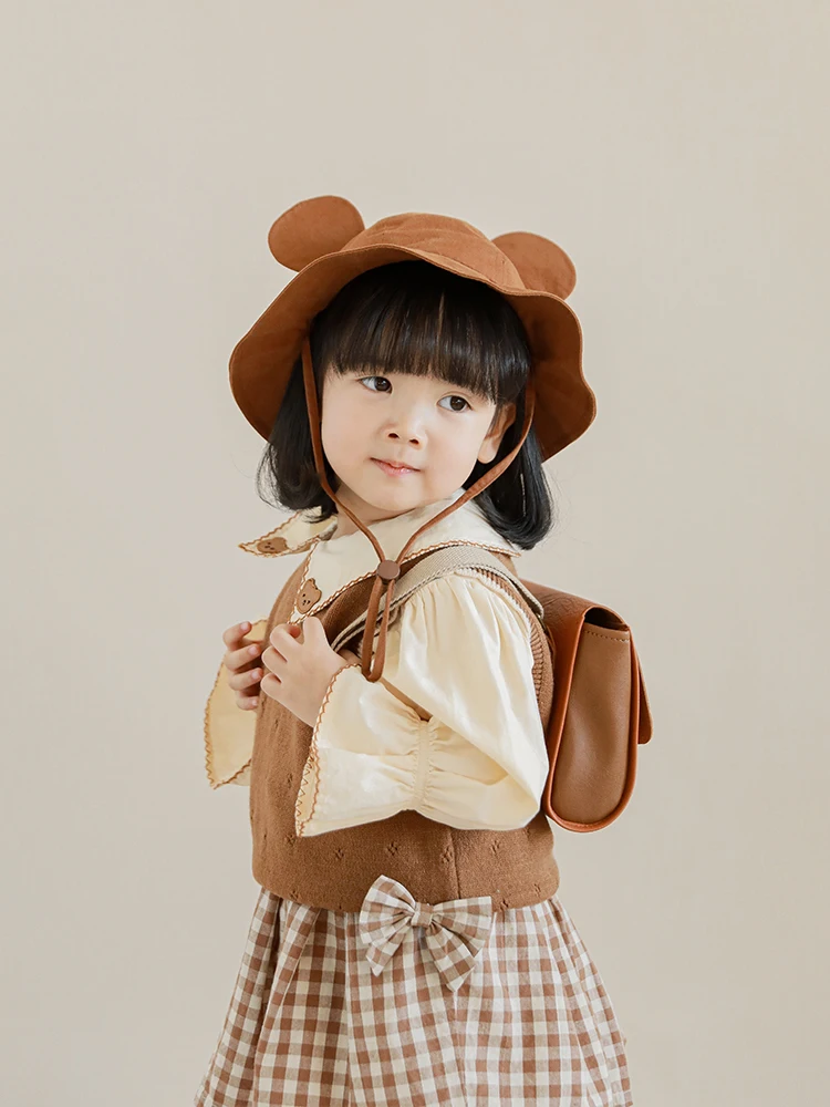 Свитер для девочек с бантом жилет Весенняя новинка жаккардовый вязаный