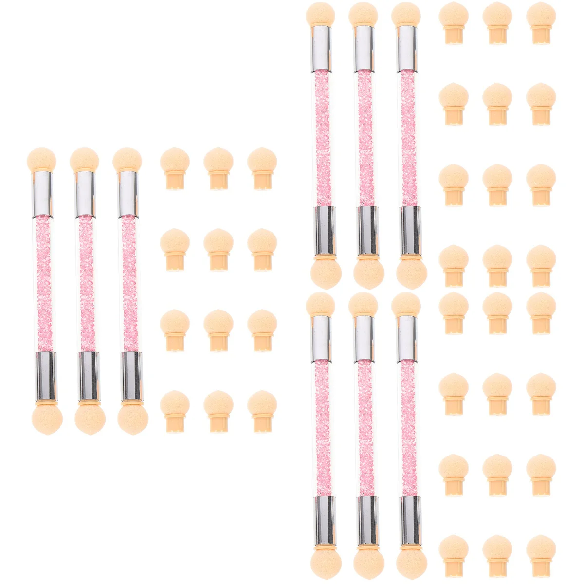 

3 Sets of Sponge Nail Brush Gradient Pen Brush Double Head Sponge Nail Brush