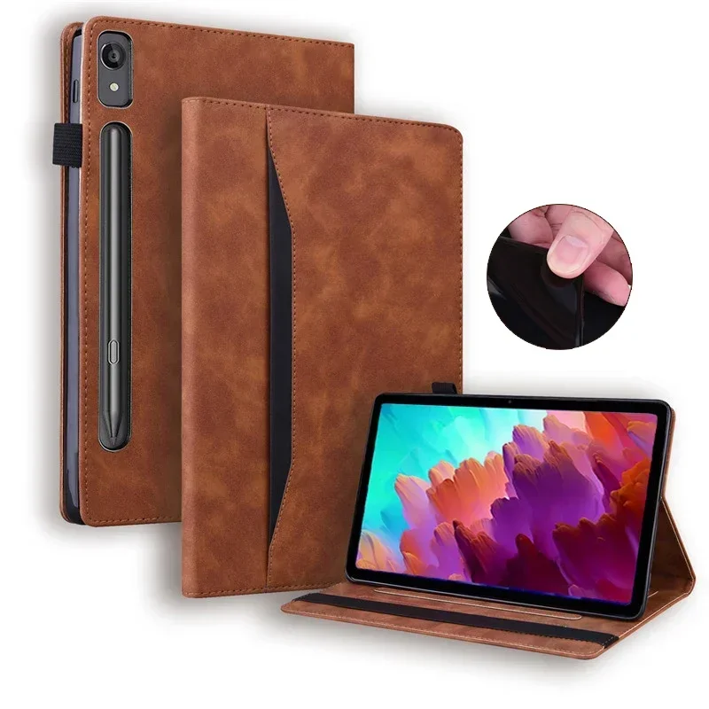 Фото Для Lenovo Xiaoxin Pad Pro 12 7 2023, чехол из искусственной кожи, мягкий чехол из ТПУ для бизнеса, чехол-книжка для XiaoxinPad Pro 12,7 Tab P12, чехол №1