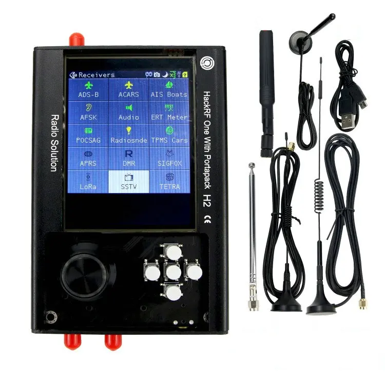 

1MHz-6GHz Собранный PortaPack H2 + HackRF One + 5 антенн + кабель передачи данных SDR программно определяемое радио
