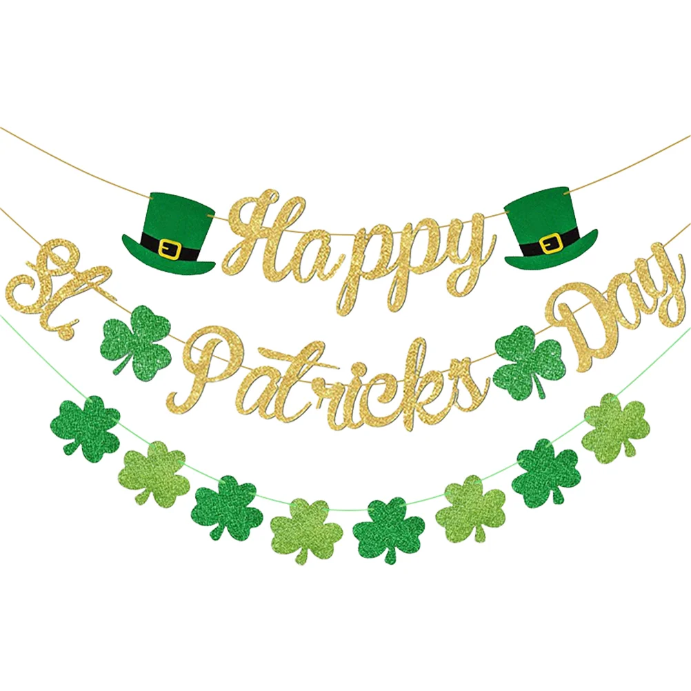 

1Set of Party Banner Shaped Banner Patrick's Day Banner for Decor Home