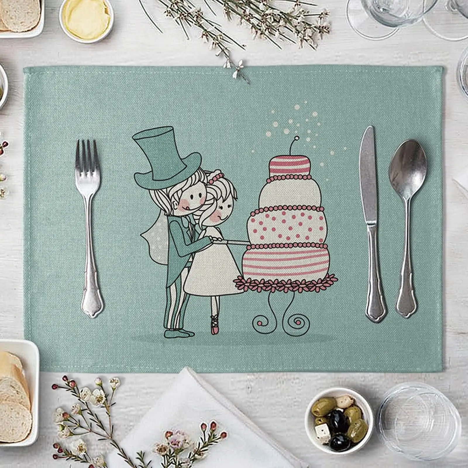 

Коврики в деревенском стиле, подставки для декорирования стола с розовыми и синими листьями, можно стирать в стиральной машине, набор для ма...