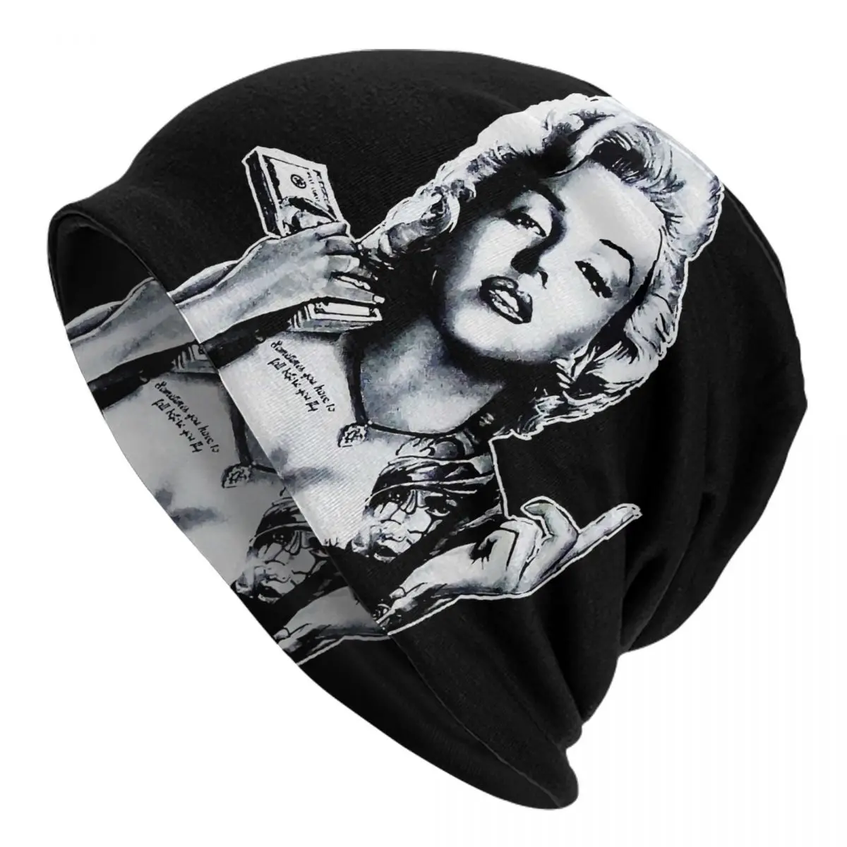 Marilyn Monroe Tequila Money Adult Men's Women's Knit Hat Keep warm winter Funny knitted hat