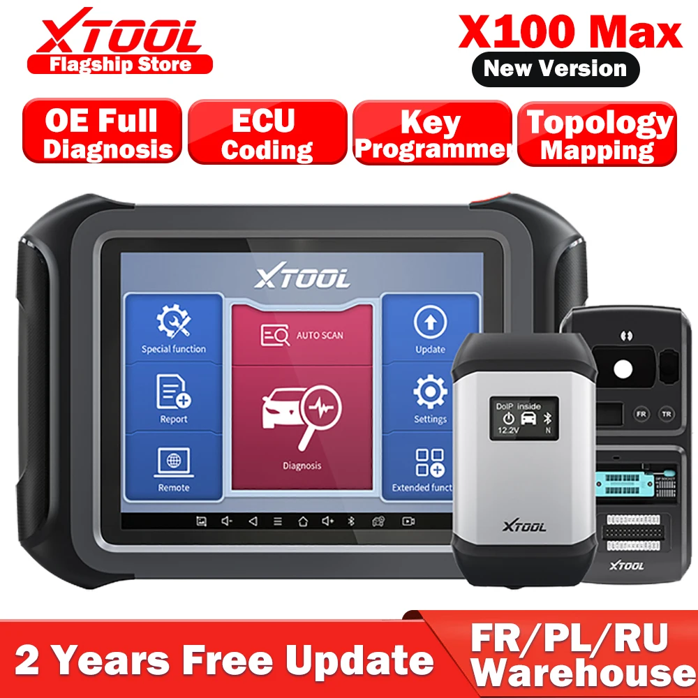 

Инструмент программирования ключей XTOOL X100 MAX с KC501 OE, диагностический сканер с двунаправленным управлением, кодирование ECU 35 + обслуживание