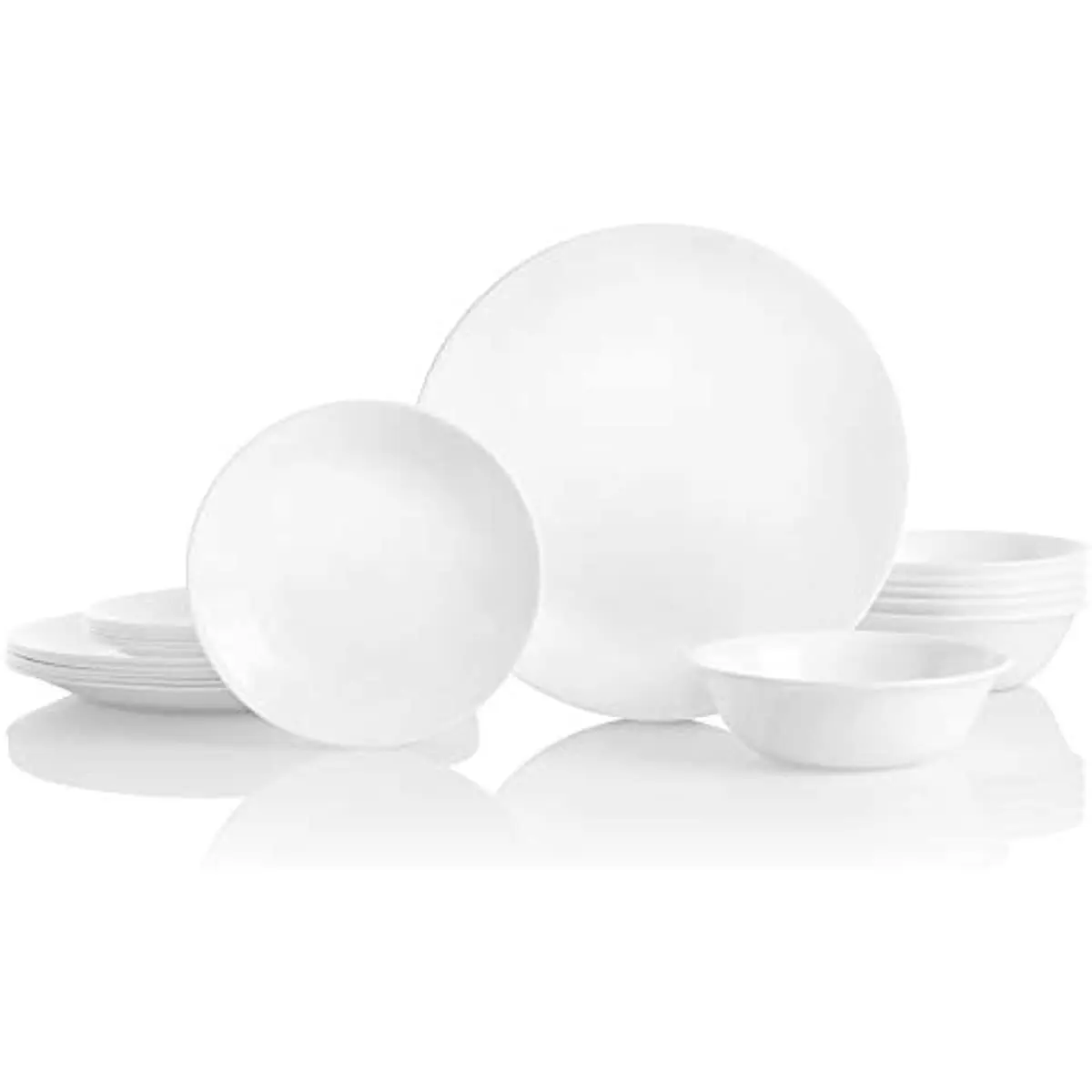 

Corelle Vitrelle 18-Piece Service for Dinnerware, Triple Layer Glass and Chip Resistant, Lightweight Round Plates and Bowls Set