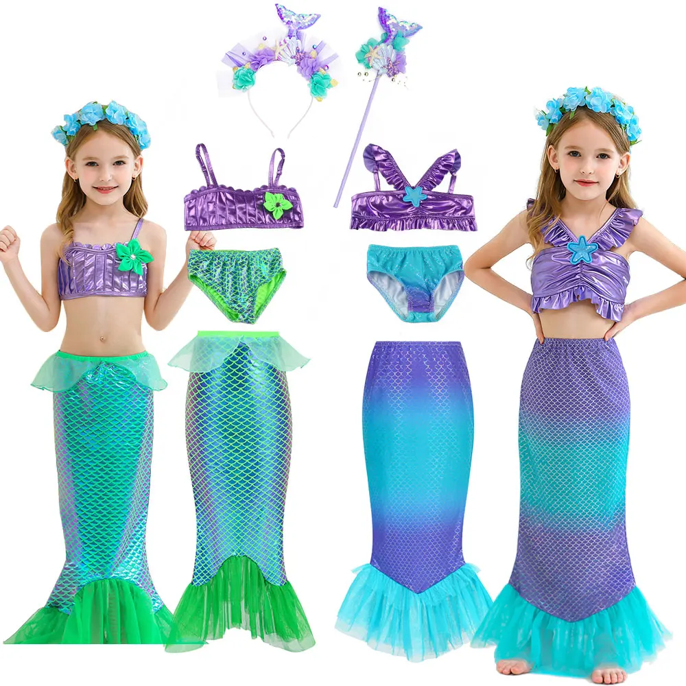 Женский костюм русалки Ариэль летний пляжный принцессы топ трусы и юбка-годе