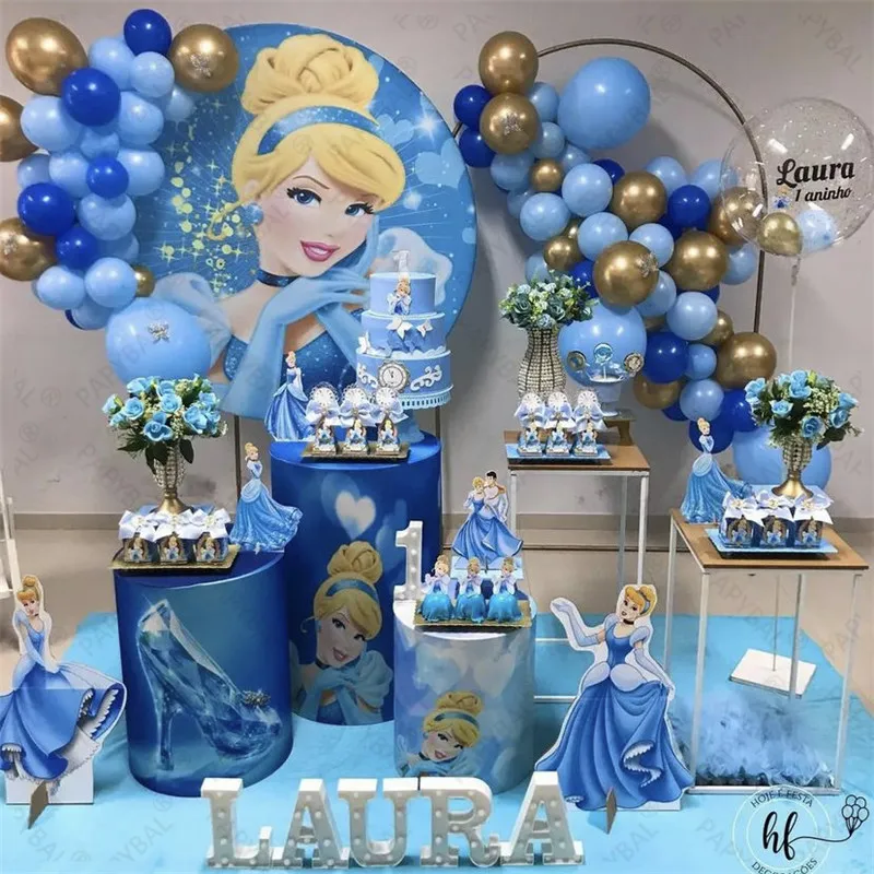 

90pcs Disney Frozen Princess Balloons Arch Garland Kit 40inch Blue Number Balloon Kids Girls Birthday Party Decoration Globos