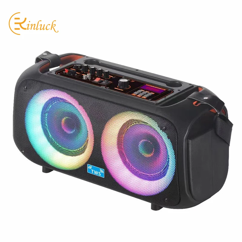 

Kinglucky 2022 Новый Q68 двойной 6,5 дюймовый bluetooth динамик Военный барабан 40 Вт сабвуфер беспроводной микрофон для JBL