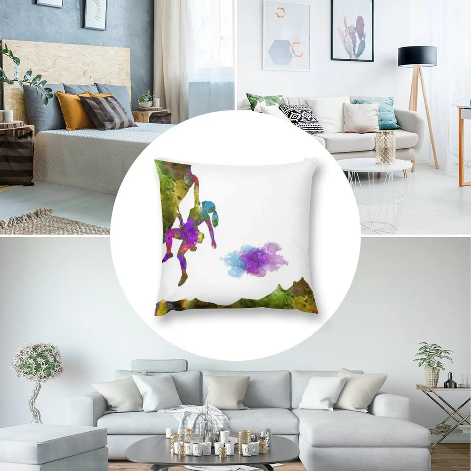 Чехол для диванной подушки Fujian Rock Climbing Woman Printed
