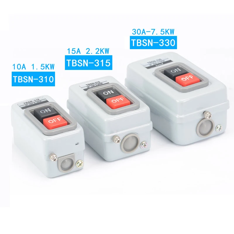 Кнопка запуска и остановки, переключатель Φ 315 330, трехфазный двигатель, стартер мощности 3P, железная оболочка