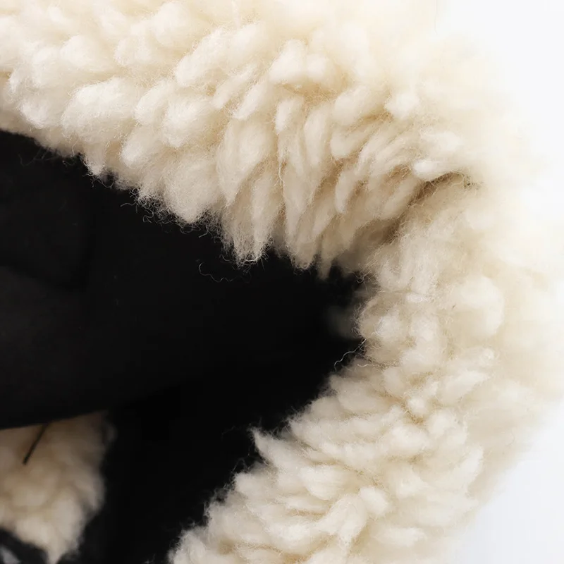 Мото-стиль женская теплая куртка черная яркая линия украшение свободное пальто