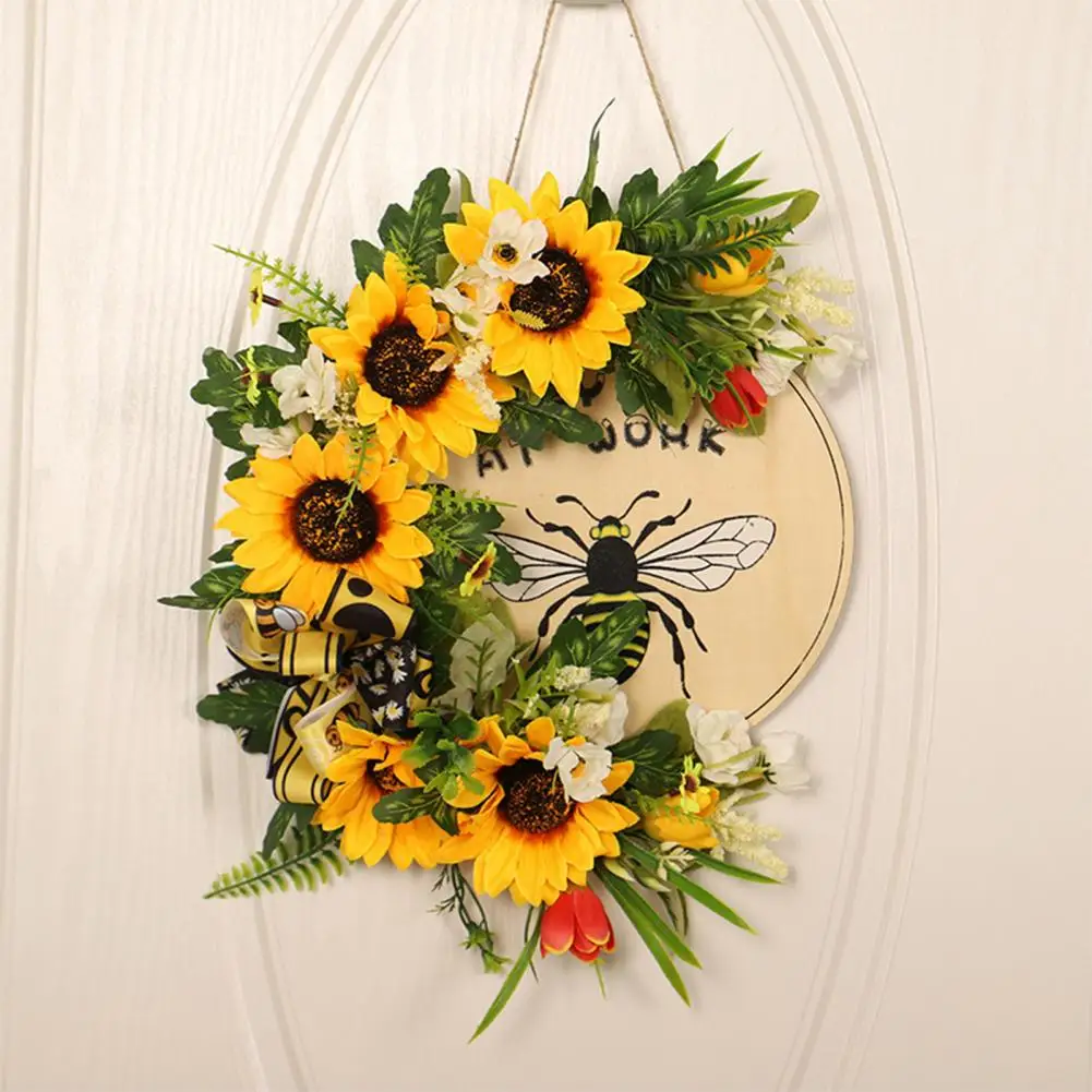 

Attractive Door Hanging Garland Easy Care Easy-to-Hang Realistic Looking Honeybee Festival Wreath Home Supply
