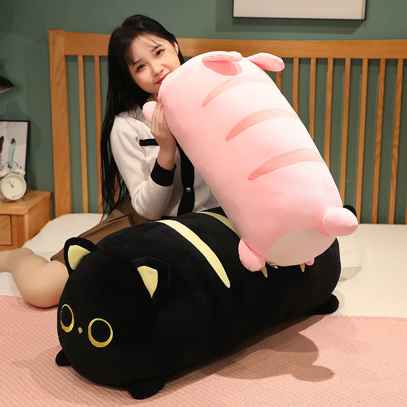 

100CM Lovely Cats Plush Toy Fat Shaped Bunny Doll Stuffed Fluffy Bread Series Animal Pillow Cushion Kids Toys Birthday Gift