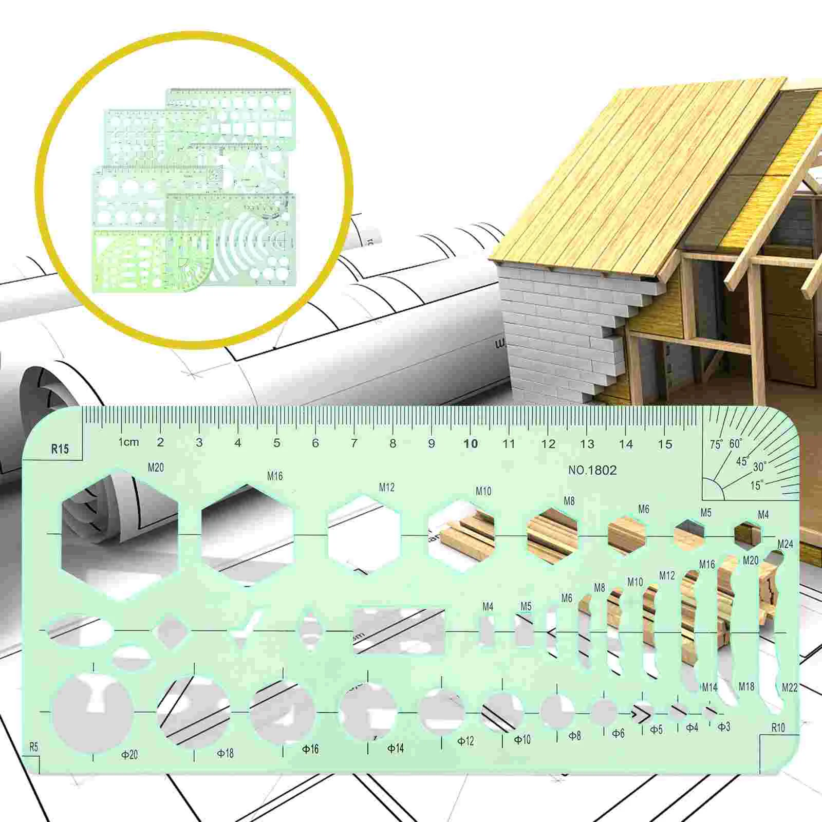 

1 Set Geometric Stencil Drafting Tool Geometric Architecture Drawing Template