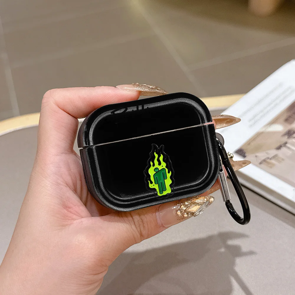 Фото Прозрачный силиконовый чехол B-Billie E-lish для Airpods 4, 3, Pro 2, 1, беспроводных наушников Pro2, защитные накладки №2