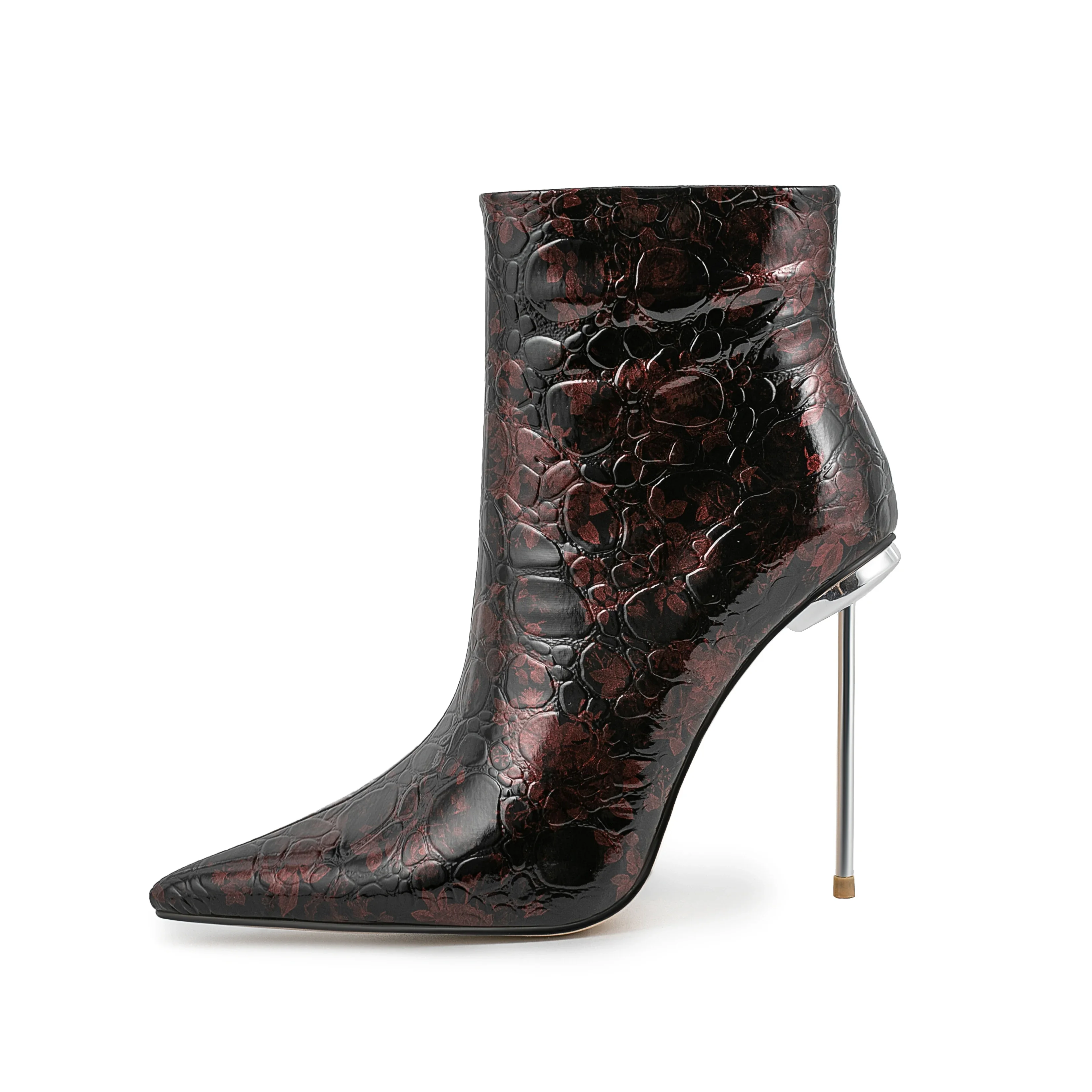 Arden Furtado 2024 короткие ботинки из тисненой кожи на металлическом каблуке