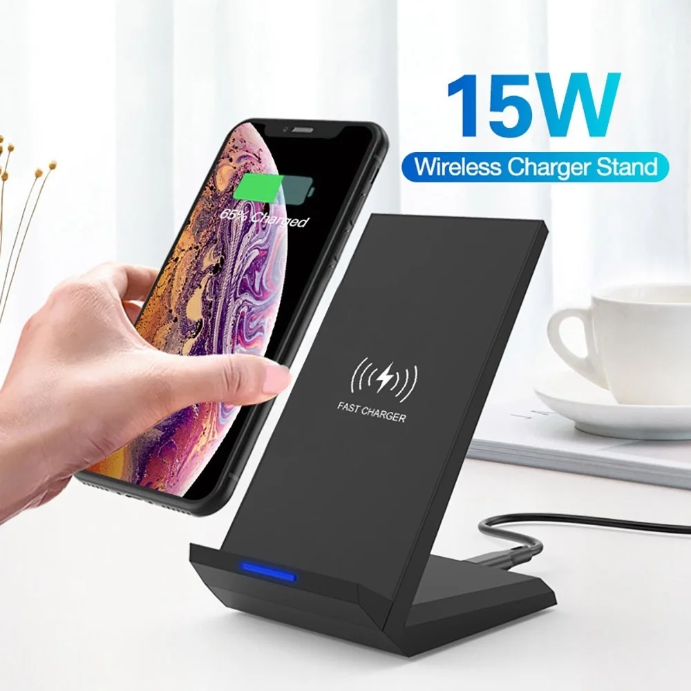 

E5 Fast Charging Qi Wireless Charger 20W 15W 10W For iPhone 13 12 11 XS XR X 8 Stand USB-C Quick Charge for Samsung S10 S9 S8 S7