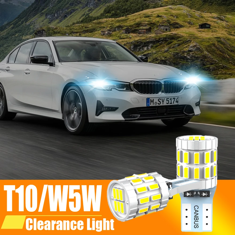 

10x T10 W5W LED Bulb 3014 SMD 168 194 Car Accessories Clearance Lights Reading lamp Auto 12V 24V White Amber Blue Red Motorcycle