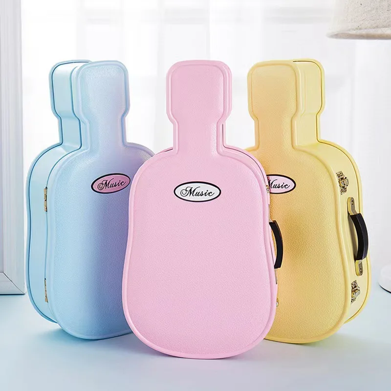 

Детская музыкальная шкатулка в форме гитары и скрипки, креативное вращающееся украшение для комнаты маленькой девочки, подарок на день рож...