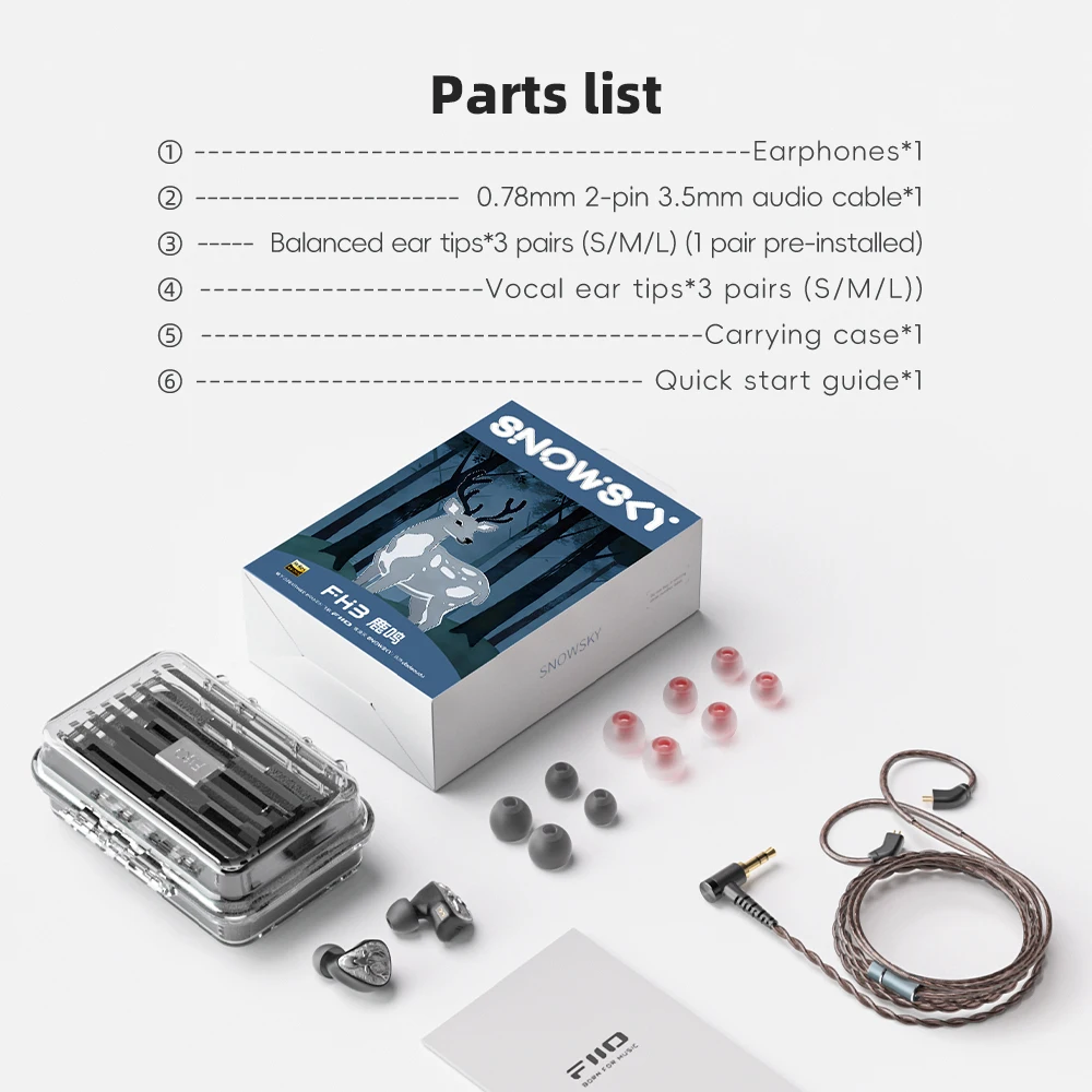 Наушники FIIO FH3 LUMI Hybrid IEM, 1DD+2BA, HiFi, проводные, внутриканальные, с деревянной диафрагмой, съемный кабель (art.: 3920dcb77cd3c) - 3920dcb77cd3c