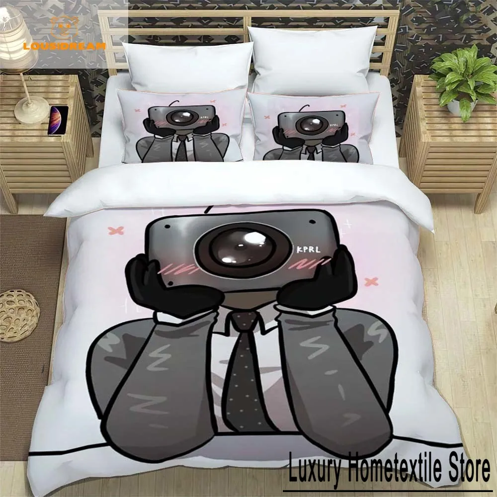 Skibidi Toilet Funny Kprl Speaker Cartoon Duvet Case Pillowcase Bedding Set Twin Full King for Boys Adults Bedroom
