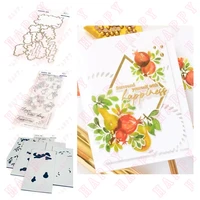 metal cutting dies stamps stencils pears and pomegranates scrapbook diary decoration embossing template diy greet card handmade