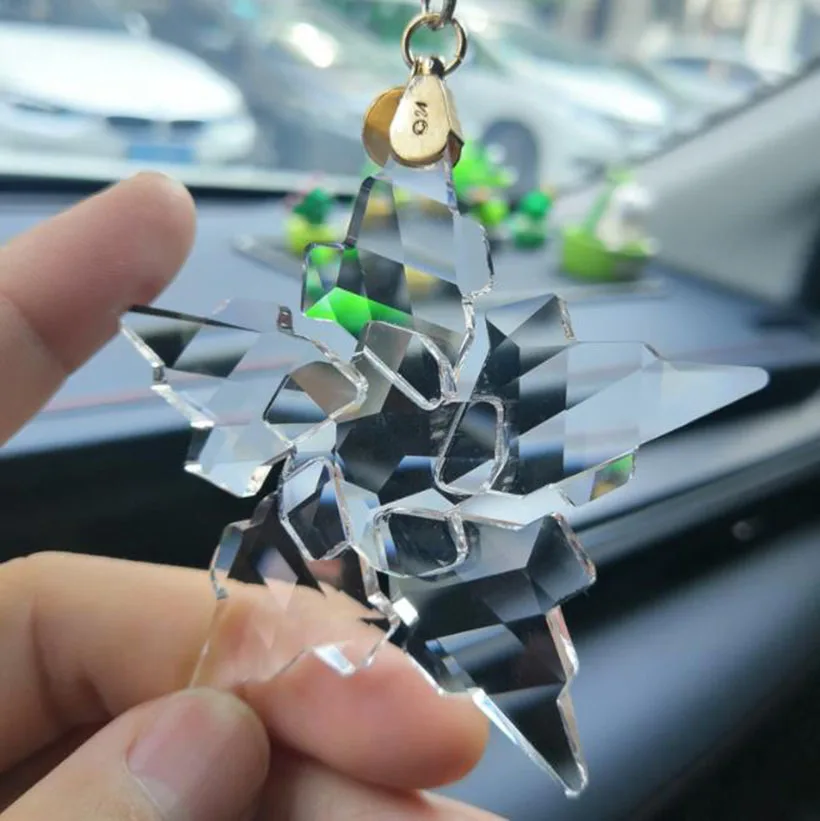 

30th Anniversary Crystal Snowflake Car Pendant Car Rearview Mirror Pendant Interior Accessories Decoration Hanging Ornaments