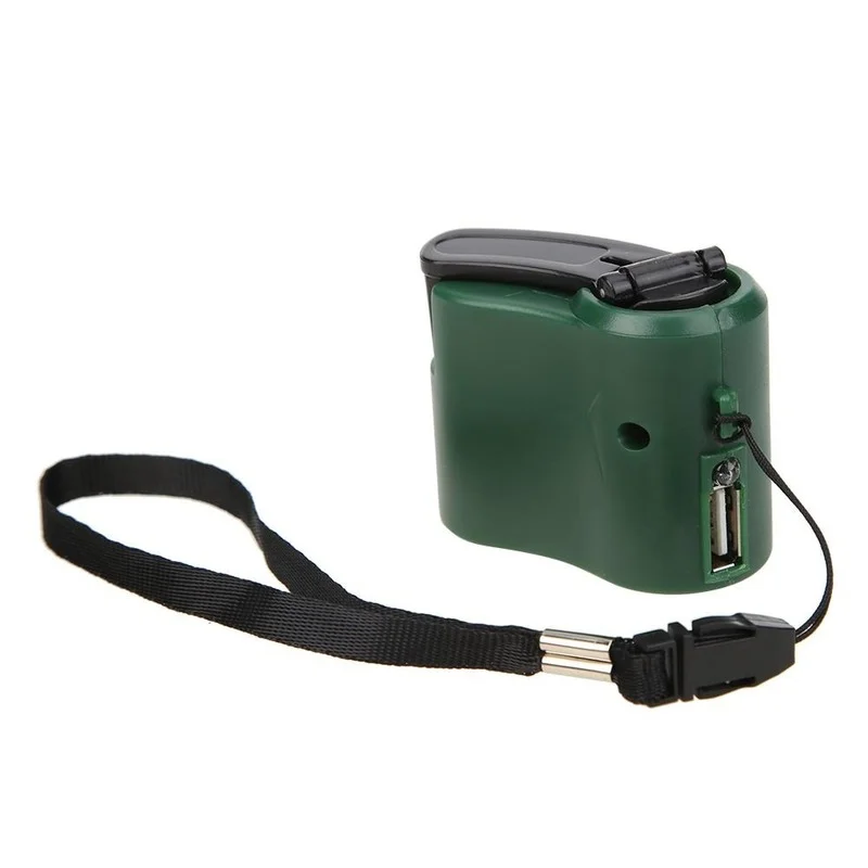 portable 1 piece usb phone emergency charger camping hiking edc outdoor sports hand crank travel charger camping free global shipping