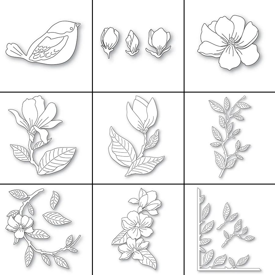 Цветы и птицы металлические штампы для DIY скрапбукинг альбом бумажные украшения