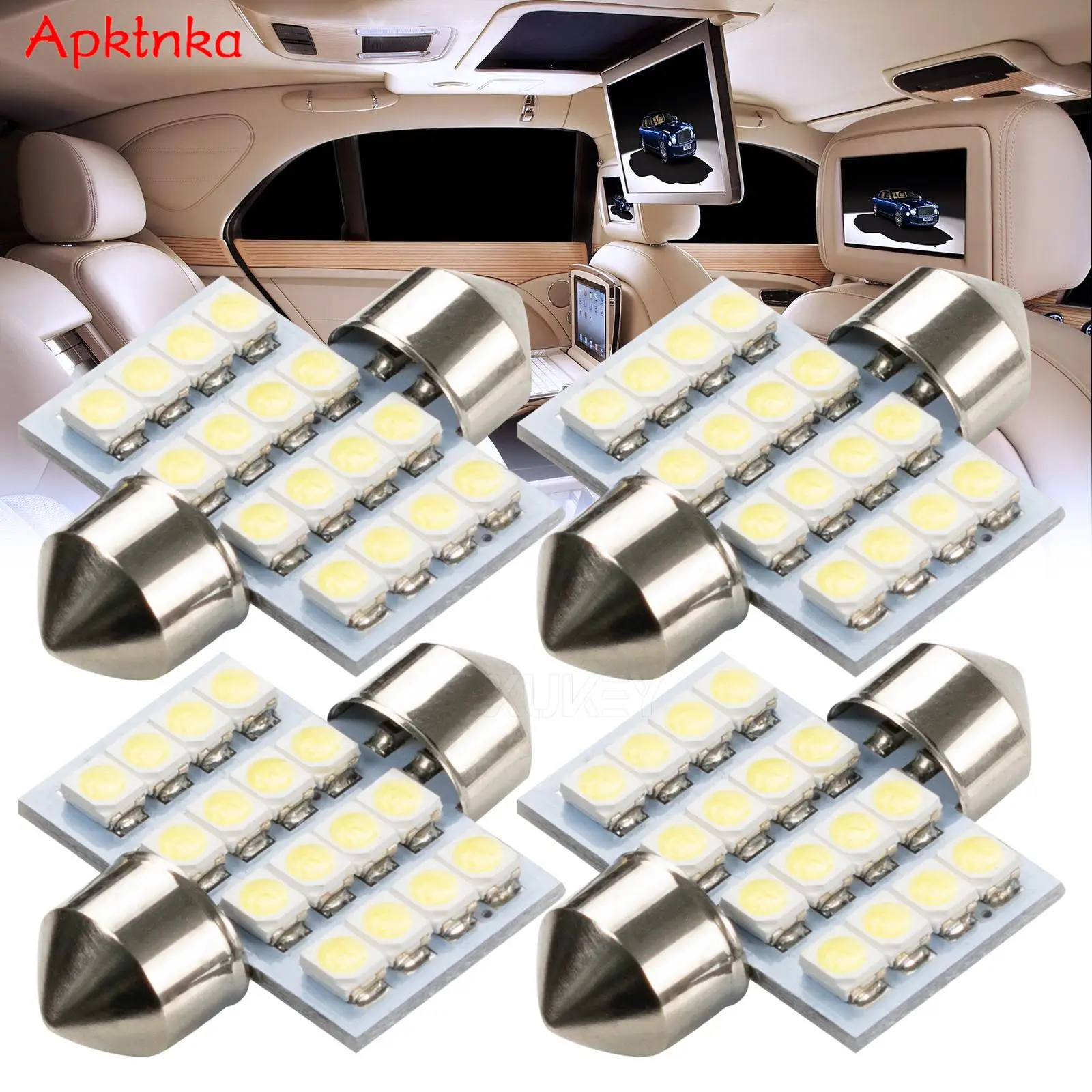 

12V 24V 31mm Car LED Interior Festoon Number Plate Light Bulbs Replacement Bulbs Dome Reading Light Bulbs Xenon White Truck 4Pcs